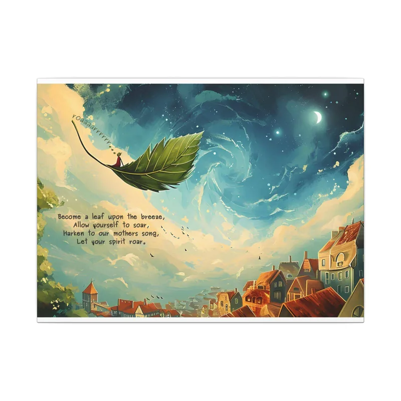 Whimsical Breeze: A Journey of Spirit and Song, matte canvas
